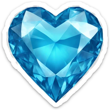 Diamond blue heart  sticker