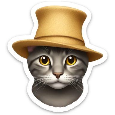 cat wit a hat sticker