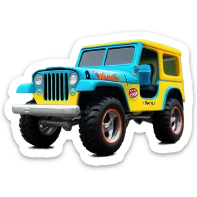 Hot wheels Premium SpongeBob 1953 Willy’s jeep  sticker