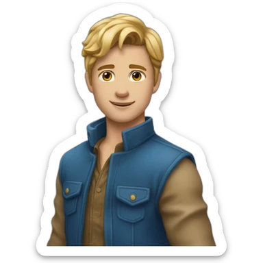 Le jeune homme,  des grands chevaux bleu +🤩 sticker