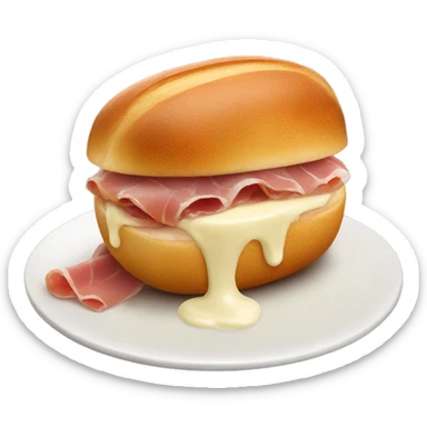 bolillo con crema y jamón sticker