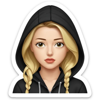 amber heard with black hoodie sticker