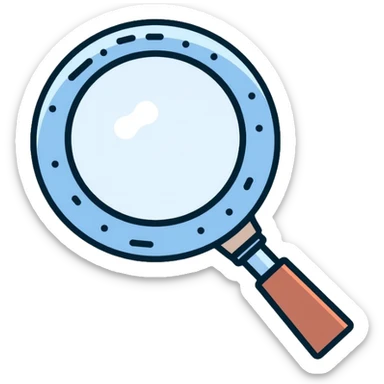 magnifying glass sticker
