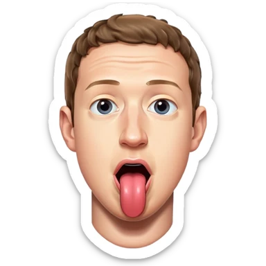 Mark Zuckerberg with his tongue out sticker