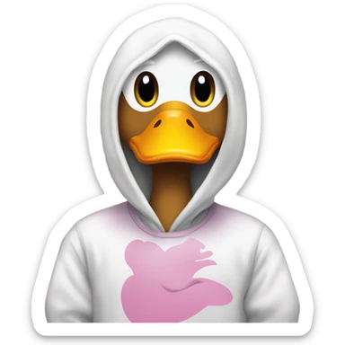 duck with an ariana grande shirt on  sticker