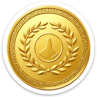 Heavenly Golden Coin Magic Fantasy Low Poly sticker