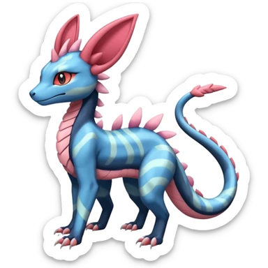 Sylveon-Salandit-Electrike-Zeraora-Fakémon-hybrid-creature (full body)  sticker