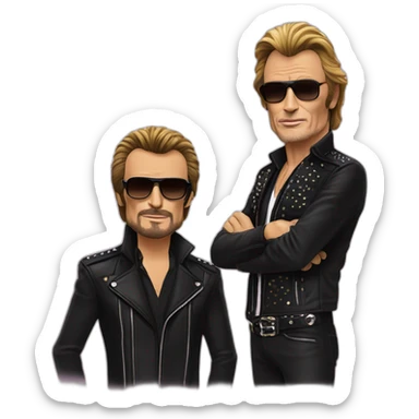 johnny hallyday et Benoit Bussiere sticker