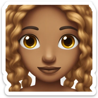 cheuveux marron avec yeux marron et beau blanche un peu bronzer sticker