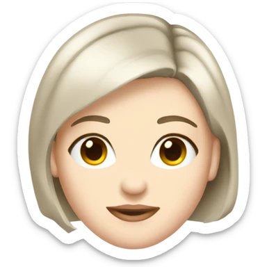 young pretty woman pale skin back bob haircut sticker