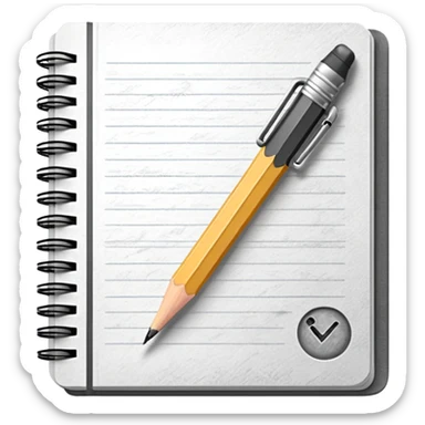 a pencil drawing in a notebook  sticker