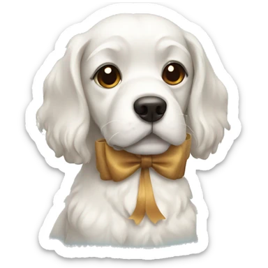 dog with bow sticker