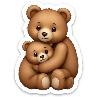 Two teddys hugging sticker