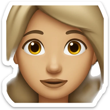 light tan girl with dark brown hair sticker