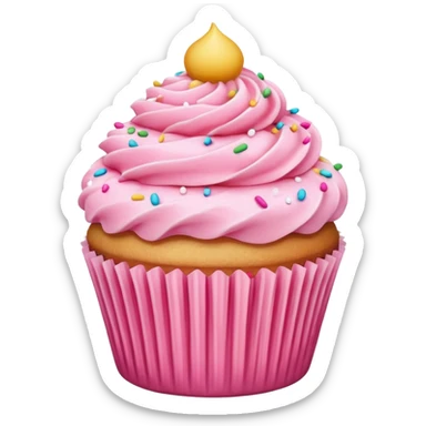 Cupcake with pink icing sticker