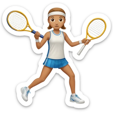 High resolution full body of a tennis player with just a one racket  sticker
