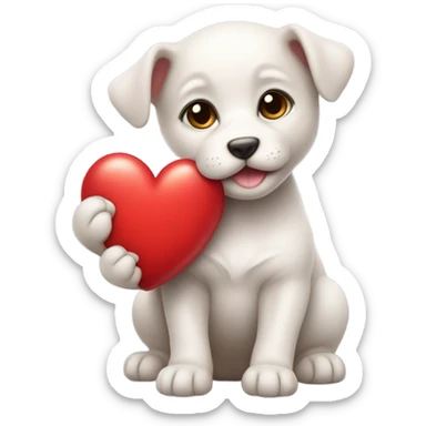 Cute baby animal (any kind) holding a heart sticker