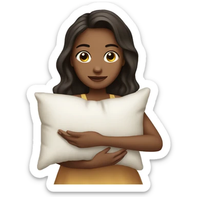 Ava holding a pillow  sticker