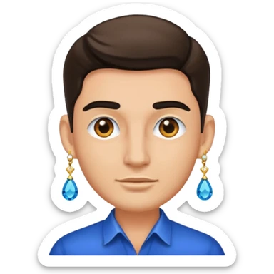 glamorous man wearing earrings sticker