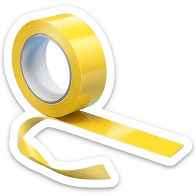 3D render of Yellow Tape, forensic investigation aesthetic, sterile clinical lighting, cool blue undertones, sharp high-contrast details, professional clean look, Apple emoji style, isolated on white background --v 6.0 sticker