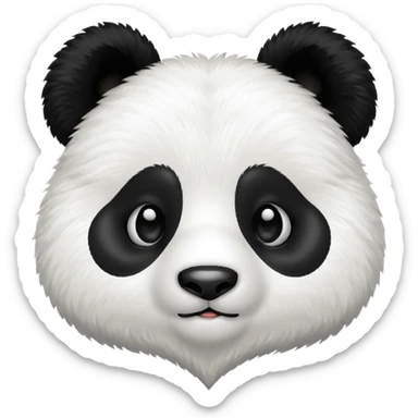 panda face inside a heart sticker
