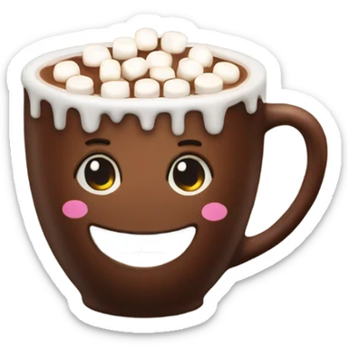 Hot chocolate with marshmallows  sticker
