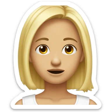 Blonde girl saying “I’m sorry I was a stink” sticker