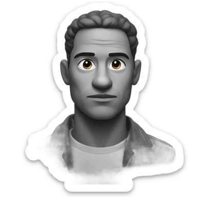 monochrome portrait of a man sticker