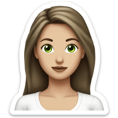 green eyed brown hair white girl emoji sticker