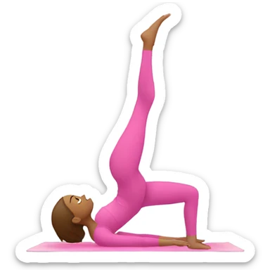 doing mat pilates with pink Legging sticker