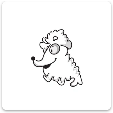 a little shrimp that is old with white hair and glasses, elderly shrimp character with white eyebrows and hair, wearing round glasses sticker
