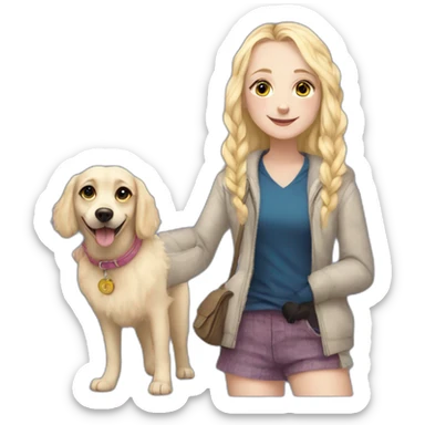 luna lovegood with a dog sticker