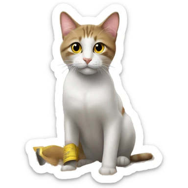 cats at a groundbreaking ceremony sticker