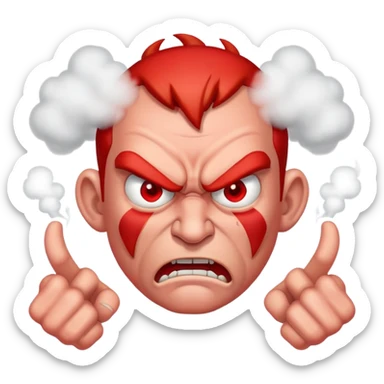 angry man with red face and steam coming from ears sticker