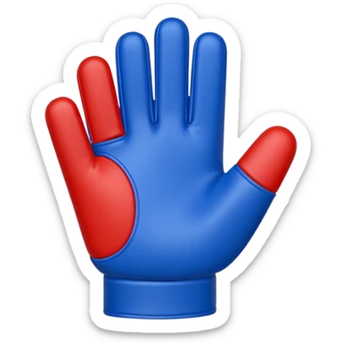  #1 glove first finger up  in blue (#00A3E0) and red (#F9423A)  sticker