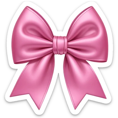 Pink satin bow sticker