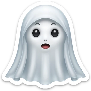 An White Ghost With Googly Eyes On it, sticker