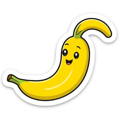 silly banana character slipping on its own peel sticker
