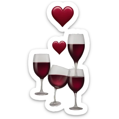 Wine red heart sticker