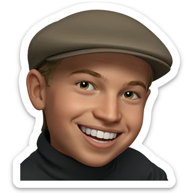 boy in hat smiling sticker