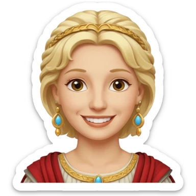 Ancient Roman woman with earrings and blonde hair sticker