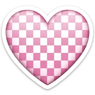 sakura heart with a checkered pattern sticker