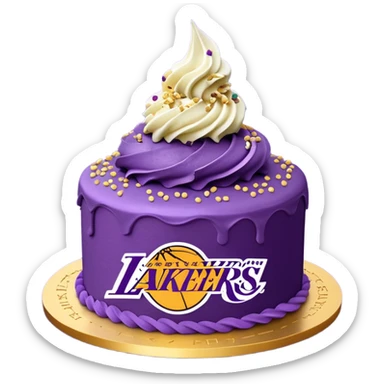 Los Angeles Lakers Kush cake in purple and gold sticker