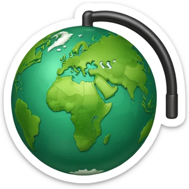 globo verde con agarradera{ sticker