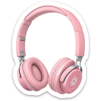 Realistic high definition pastel pink headphone  sticker