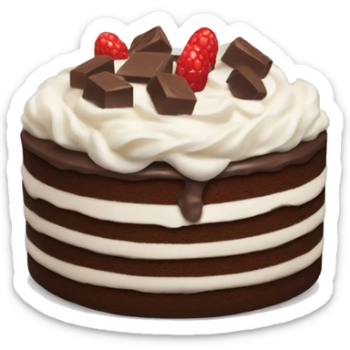 Chocolate cake with cream sticker
