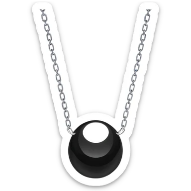 floating onyx stone with inner light, silver chain animated as if alive, no extra colors sticker