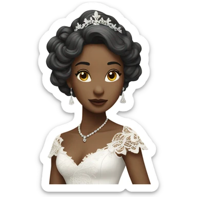 Princess with white dress, and dark hair sticker