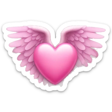 Pink heart with wings sticker