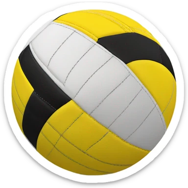 realistic yellow volleyball sticker